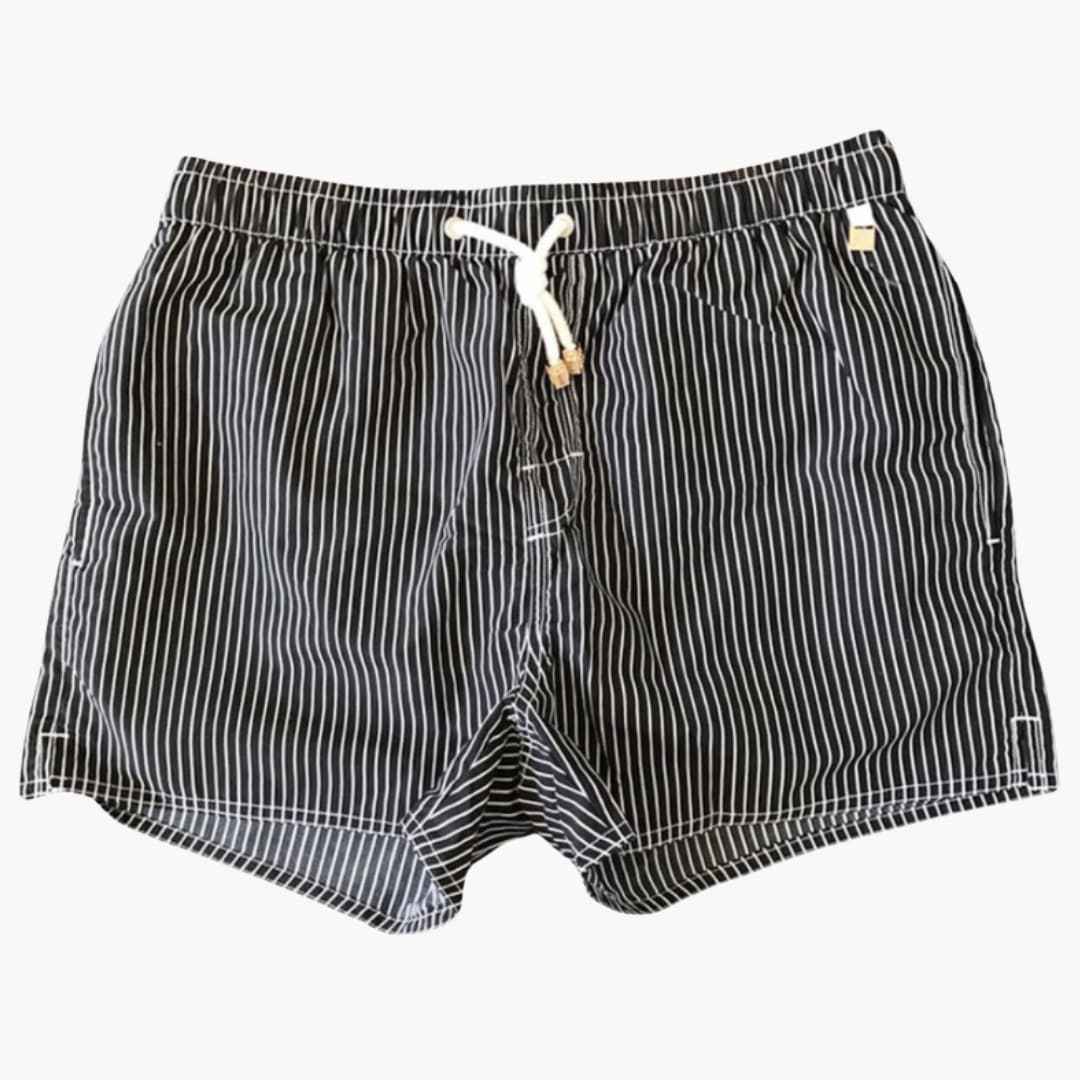 Men's Striped Swim Shorts Adjustable Drawstring - Fashinoza