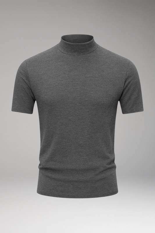 Men's Short Sleeve High Collar T-Shirt - 
Fashinoza