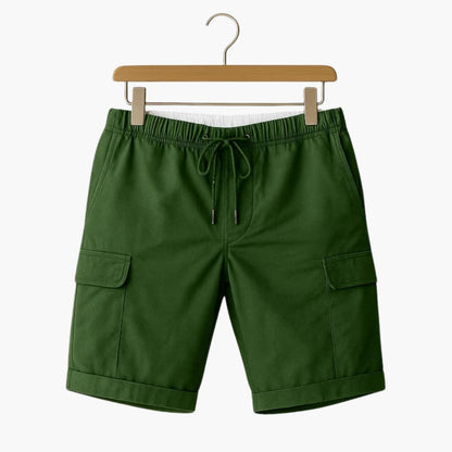 Men's Cargo Shorts Elastic Waist Drawstring Beige - Fashinoza