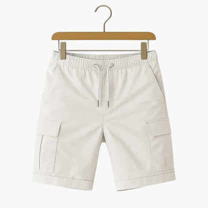 Men's Cargo Shorts Elastic Waist Drawstring Beige
