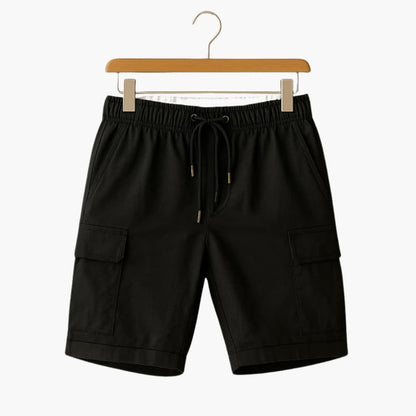 Men's Cargo Shorts Elastic Waist Drawstring Beige