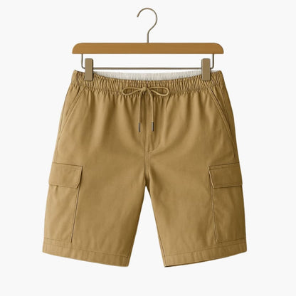 Men's Cargo Shorts Elastic Waist Drawstring Beige