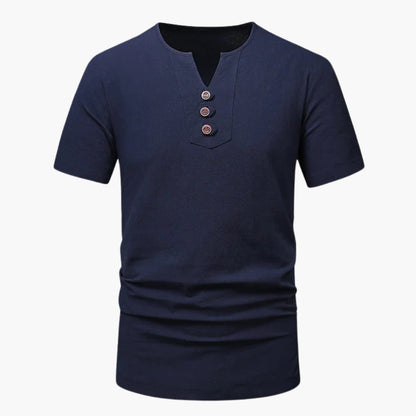 Men's Short Sleeve Henley T-Shirt - Fashinoza