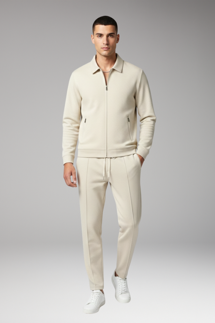 Men's Tracksuit Set Zip Jacket Tapered Trousers
