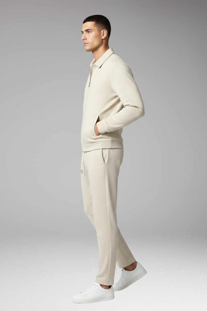 Men's Tracksuit Set Zip Jacket Tapered Trousers