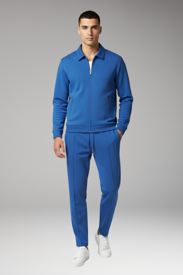 Men's Tracksuit Set Zip Jacket Tapered Trousers