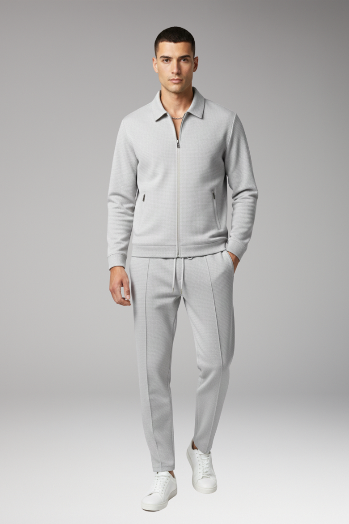 Men's Tracksuit Set Zip Jacket Tapered Trousers