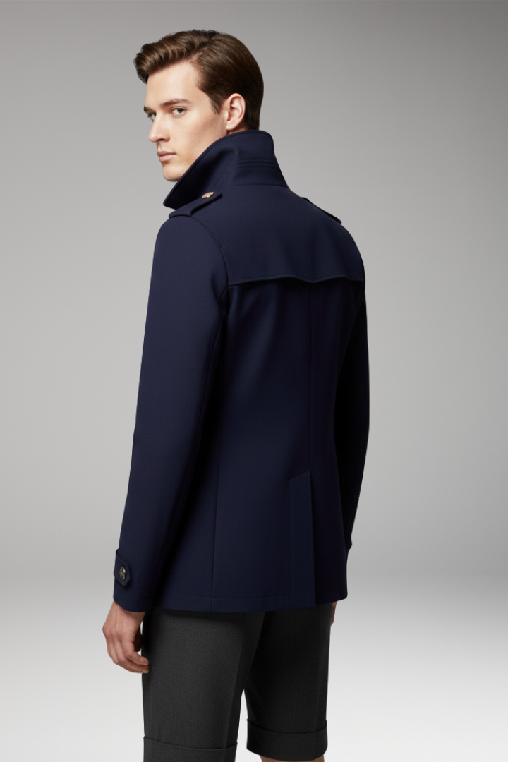 Men's Trench Coat Button Front Closure