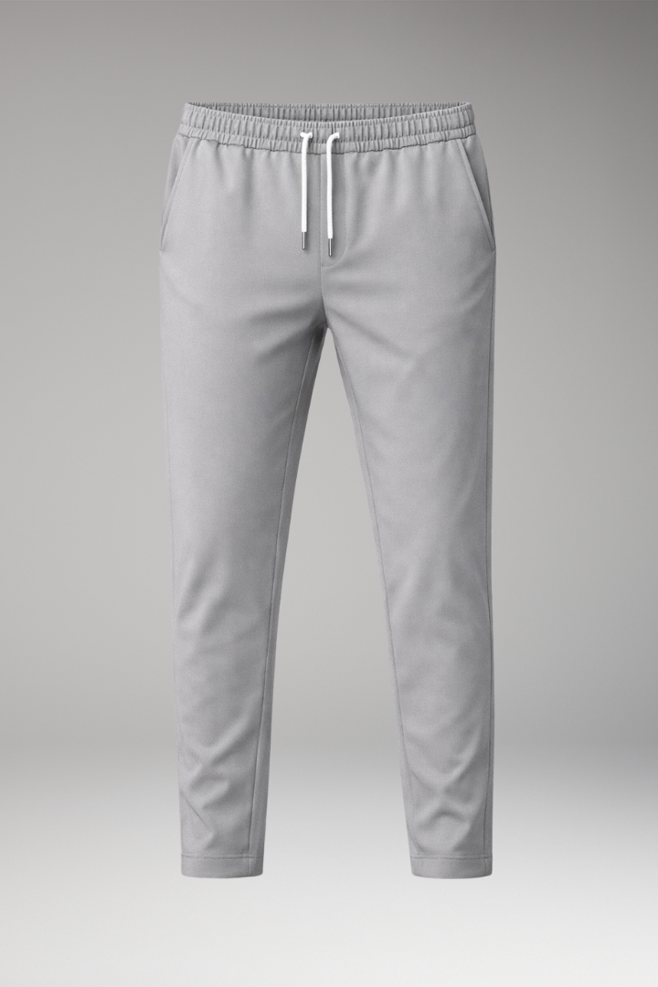 Men's Elastic Waist Trousers Drawstring Closure - 
Fashinoza