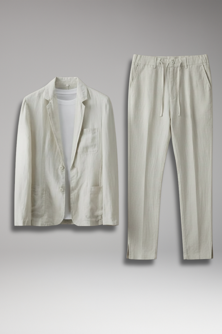 Men's Blazer Suit Elastic Pants Set - 
Fashinoza