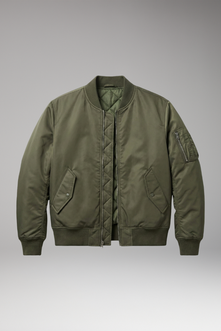 Men's Bomber Jacket Zipper Multi Pockets - 
Fashinoza