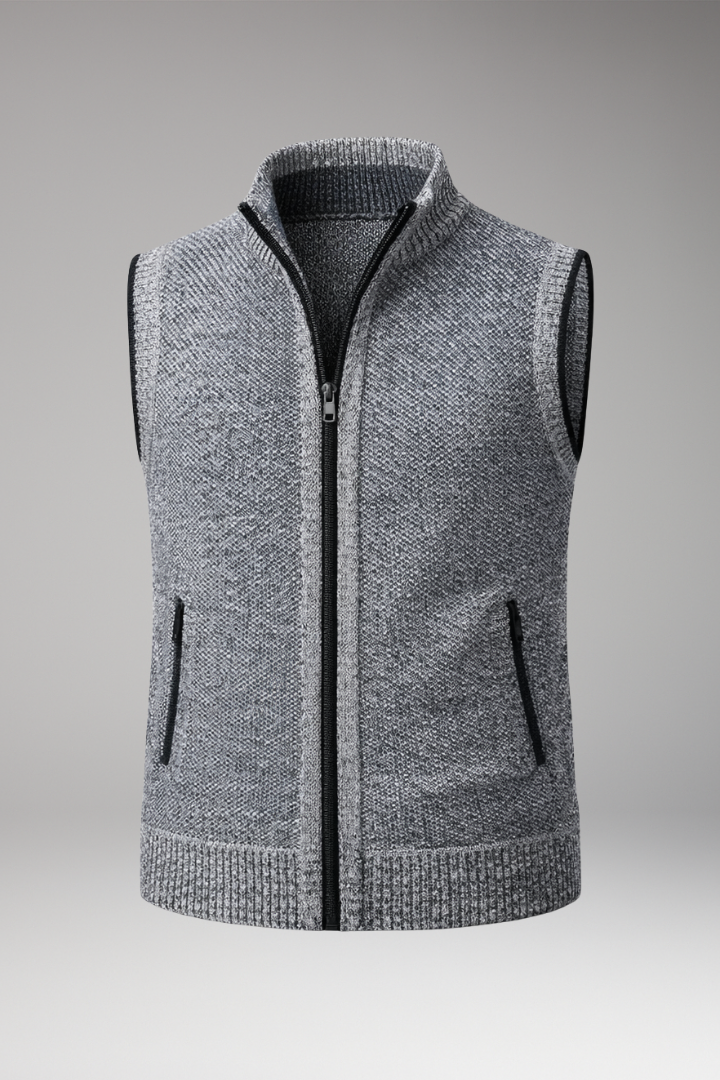 Men's Zipper Vest With Side Pockets - 
Fashinoza