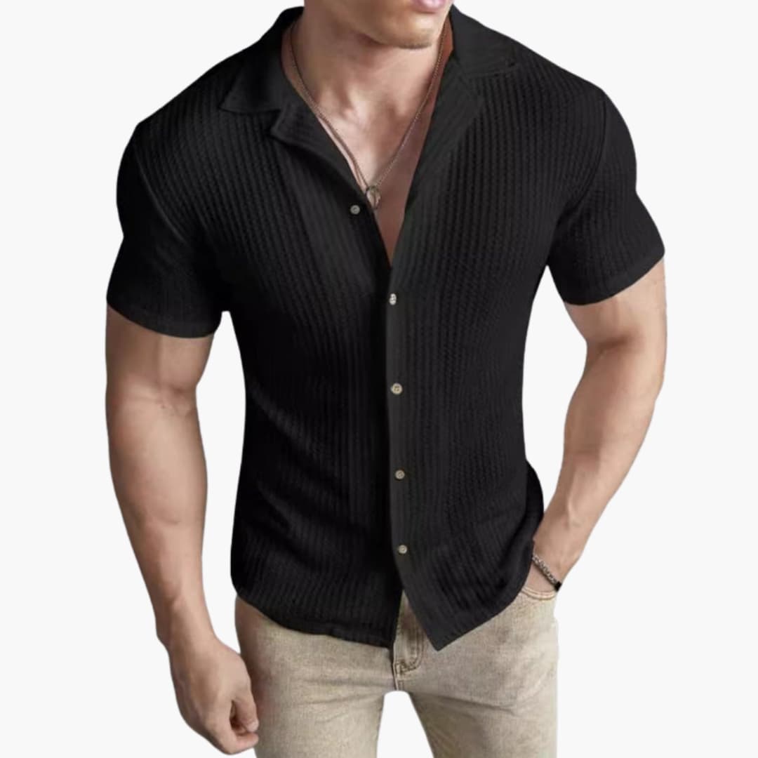 Men's Short Sleeve Crew Neck T-Shirt Waffle Knit - Fashinoza