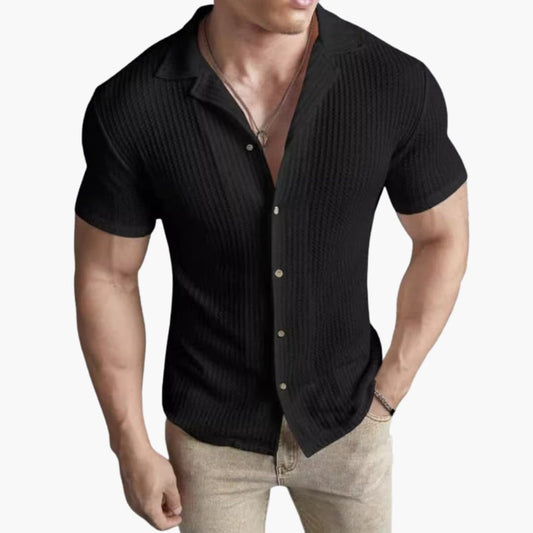 Men's Short Sleeve Crew Neck T-Shirt Waffle Knit - Fashinoza