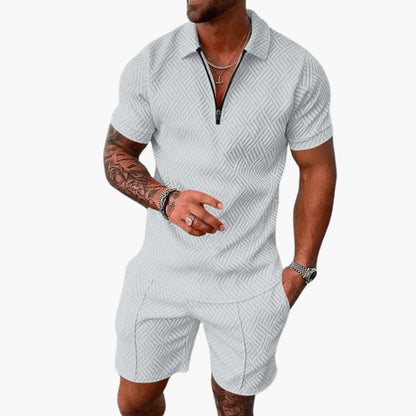 Men's Short Sleeve Polo Shirt and Shorts Set
