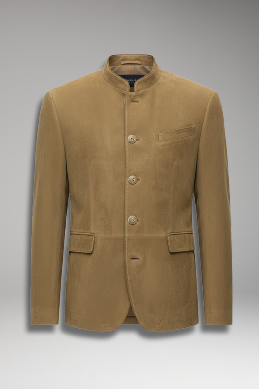 Men's Blazer Stand Collar Multi Pocket - 
Fashinoza