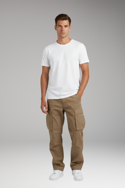 Men's Straight Fit Cargo Pants Multi-Pocket Design