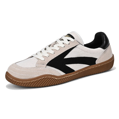 Men's Trainers Cow Suede Leather Retro Patchwork Casual Walking Sneakers