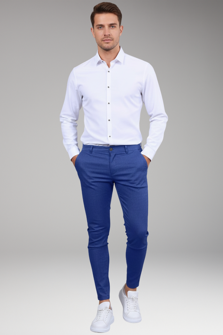 Men's Slim Leg Chino Pants Button Closure