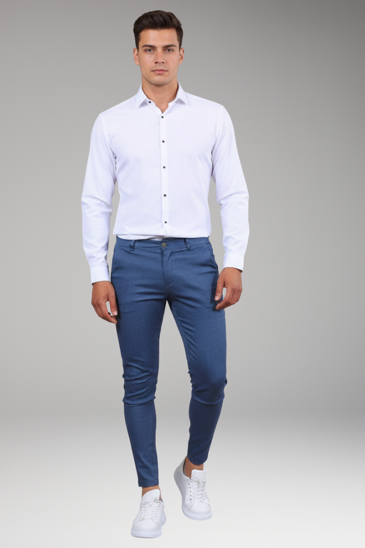 Men's Slim Leg Chino Pants Button Closure