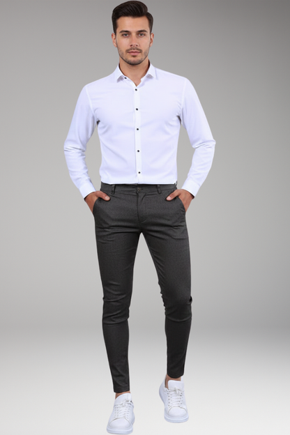 Men's Slim Leg Chino Pants Button Closure
