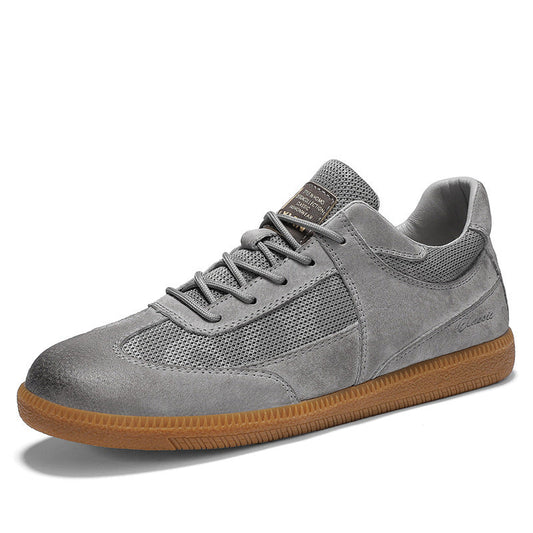 Men's Sneakers Cow Leather Breathable Retro Training Casual Walking Shoes
