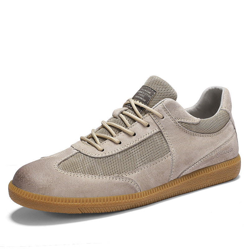 Men's Sneakers Cow Leather Breathable Retro Training Casual Walking Shoes
