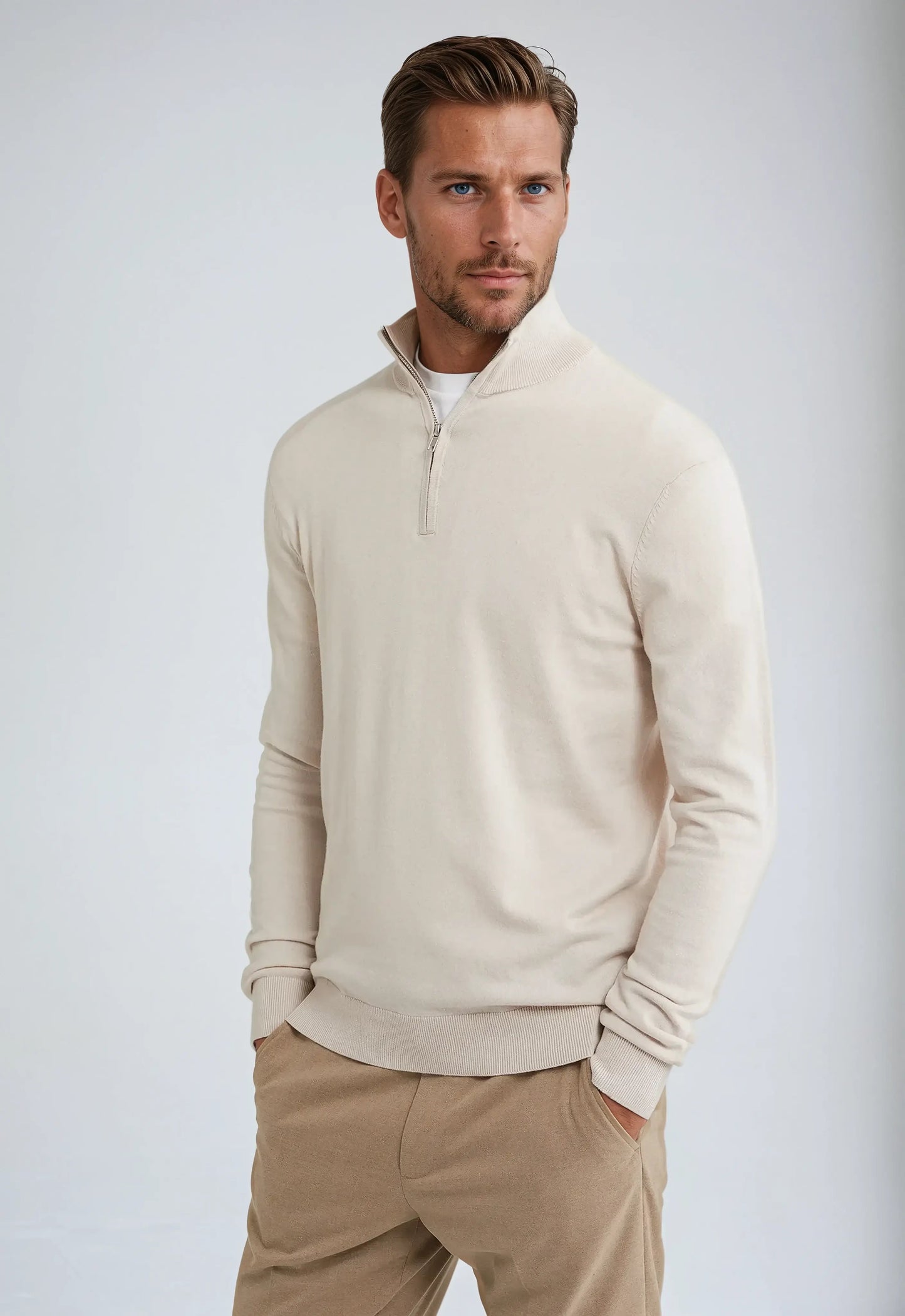 George | Men’s Winter Classic Quarter Zip Knit Sweater
