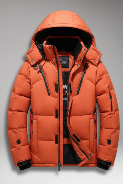Men's Puffer Jacket Hooded Zip Front - 
Fashinoza