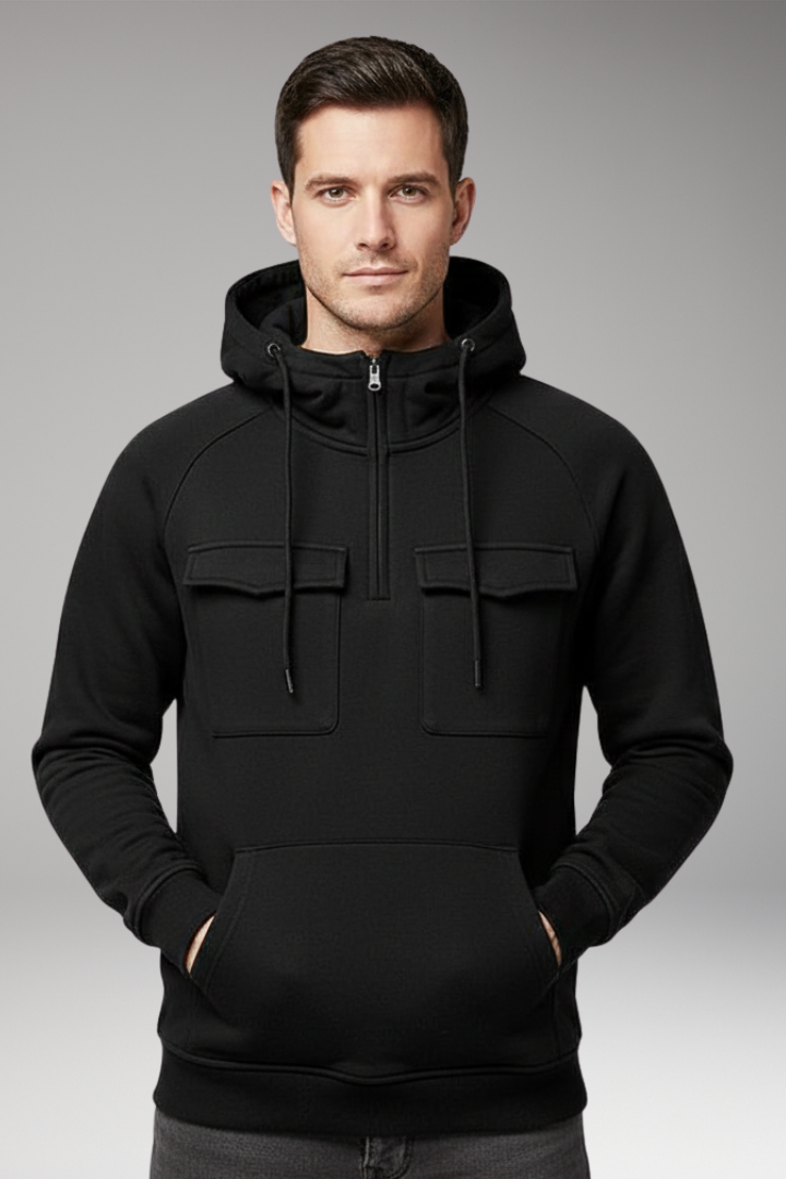 Men's Long Sleeve Hoodie Multiple Pockets