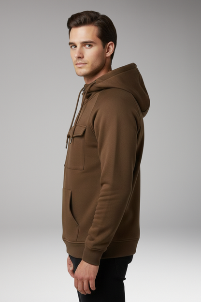 Men's Long Sleeve Hoodie Multiple Pockets