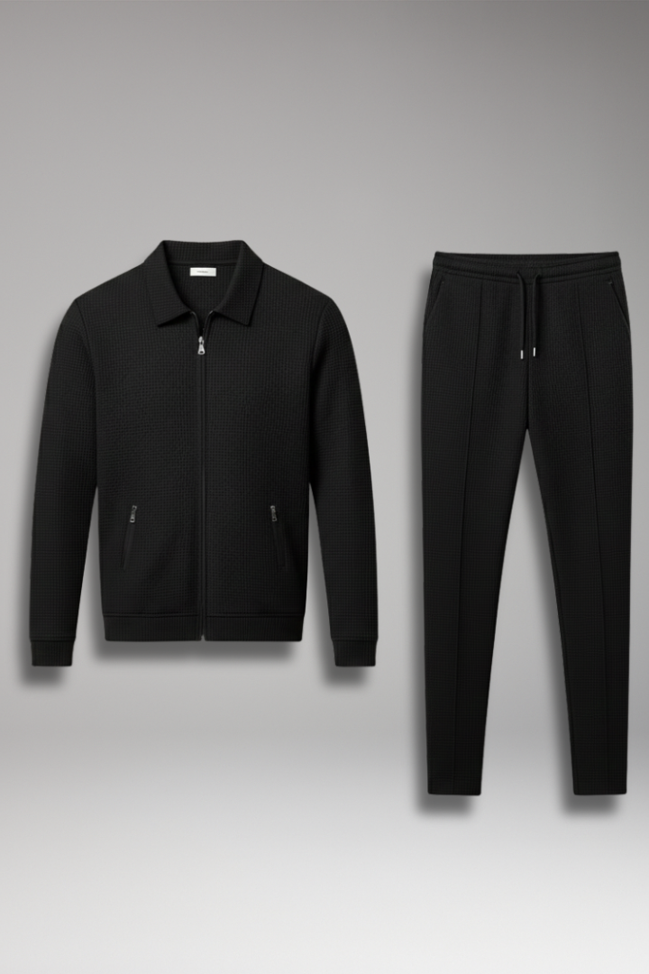 Men's Suit Jacket Pants Set Lapel Collar Waffle Texture - 
Fashinoza
