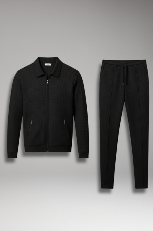 Men's Suit Jacket Pants Set Lapel Collar Waffle Texture - 
Fashinoza