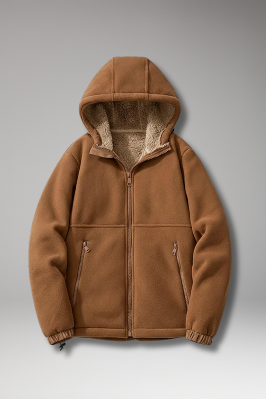 Men's Hooded Jacket Zipper Pockets - 
Fashinoza