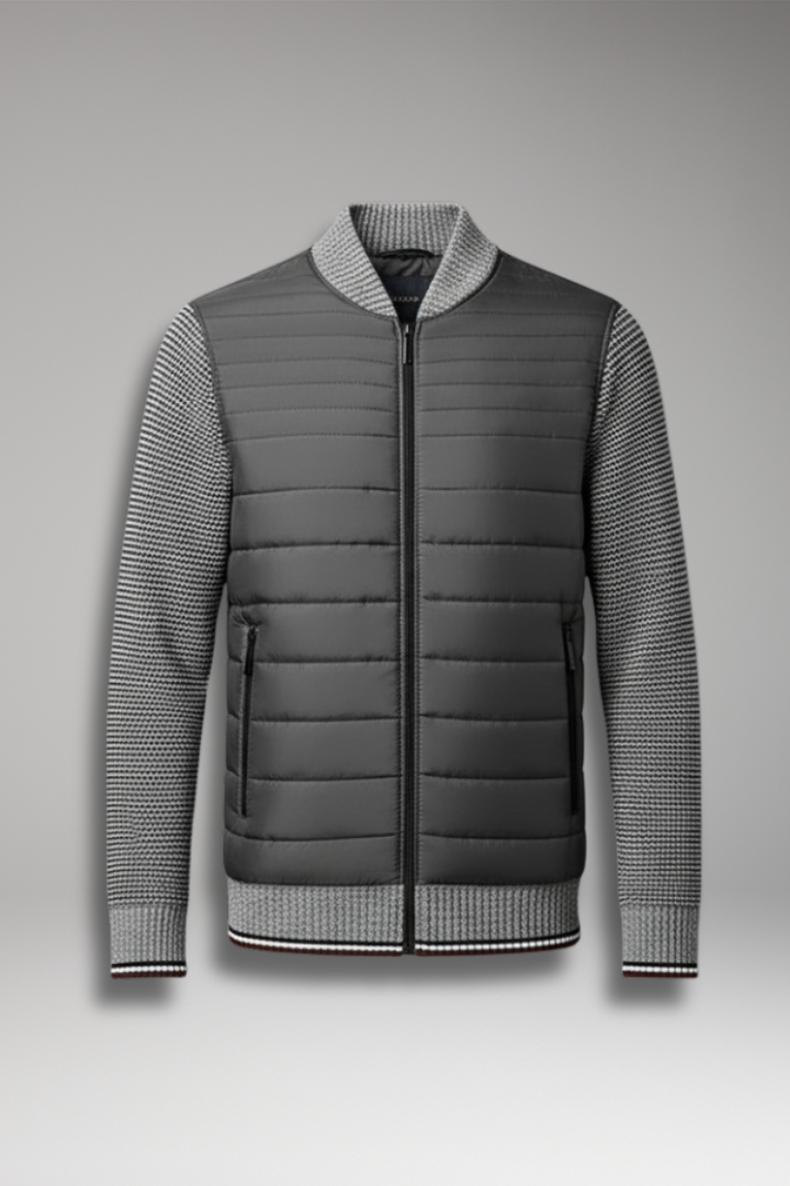 Men's Quilted Jacket Contrast Sleeves - 
Fashinoza