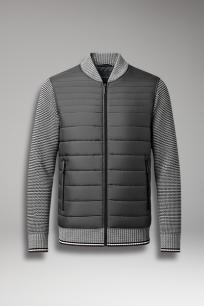 Men's Quilted Jacket Contrast Sleeves - 
Fashinoza
