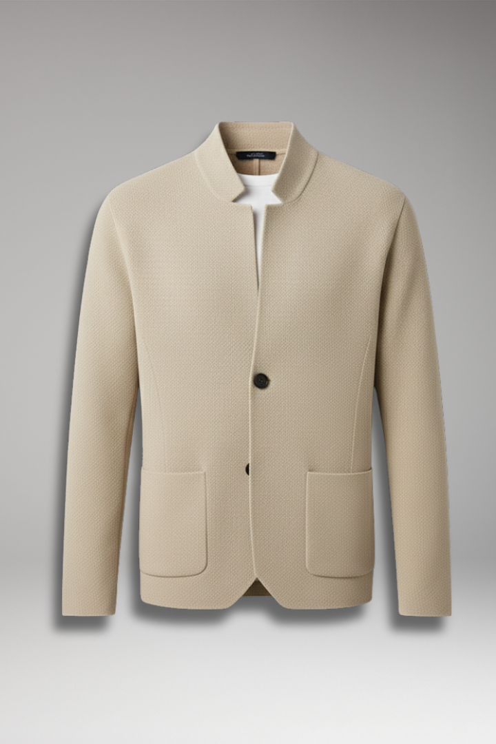 Men's Knit Cardigan Stand Collar Two Button - 
Fashinoza