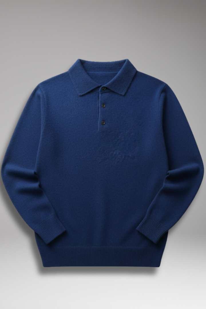 Men's Knitted Polo Shirt Button Front - 
Fashinoza