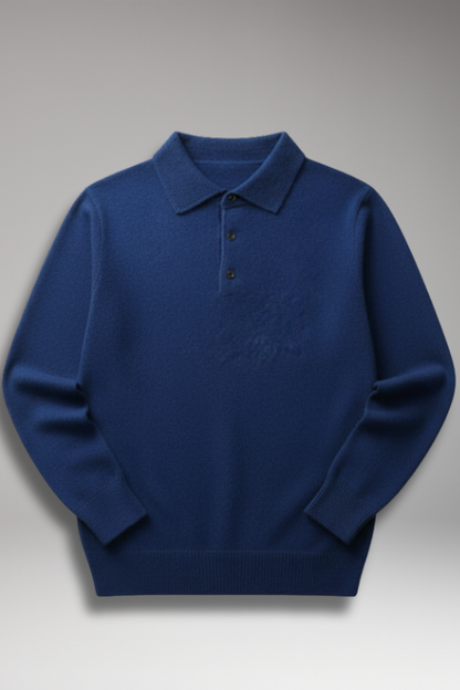 Men's Knitted Polo Shirt Button Front - 
Fashinoza