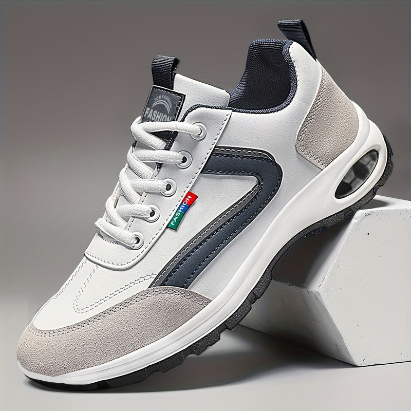 Men's Sneakers Faux Leather Breathable Anti-Slip Casual Walking Shoes
