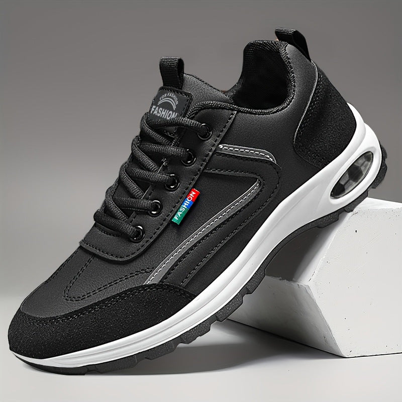 Men's Sneakers Faux Leather Breathable Anti-Slip Casual Walking Shoes