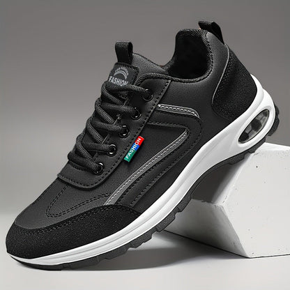 Men's Sneakers Faux Leather Breathable Anti-Slip Casual Walking Shoes