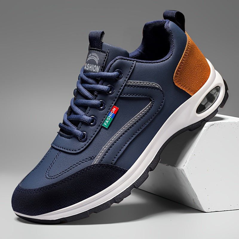 Men's Sneakers Faux Leather Breathable Anti-Slip Casual Walking Shoes