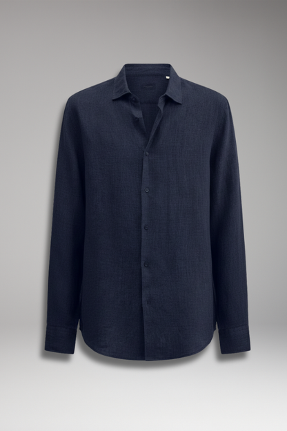 Men's Long Sleeve Dress Shirt Lapel Collar Button Front - 
Fashinoza