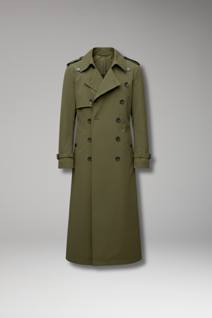 Men's Trench Coat Belted Button Front Design - 
Fashinoza