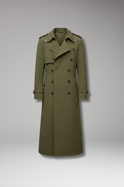Men's Trench Coat Belted Button Front Design - 
Fashinoza