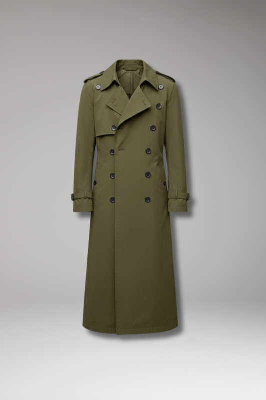 Men's Trench Coat Belted Button Front Design - 
Fashinoza