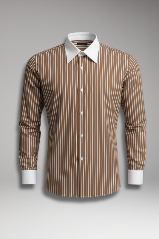 Men's Dress Shirt Lapel Collar Button Cuffs - 
Fashinoza