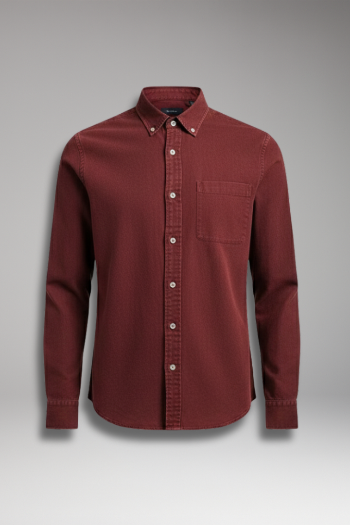 Men's Notched Collar Button Front Shirt - 
Fashinoza