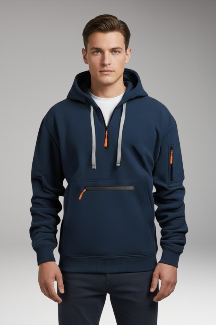 Men's Sports Hoodie Multiple Pockets Drawstring